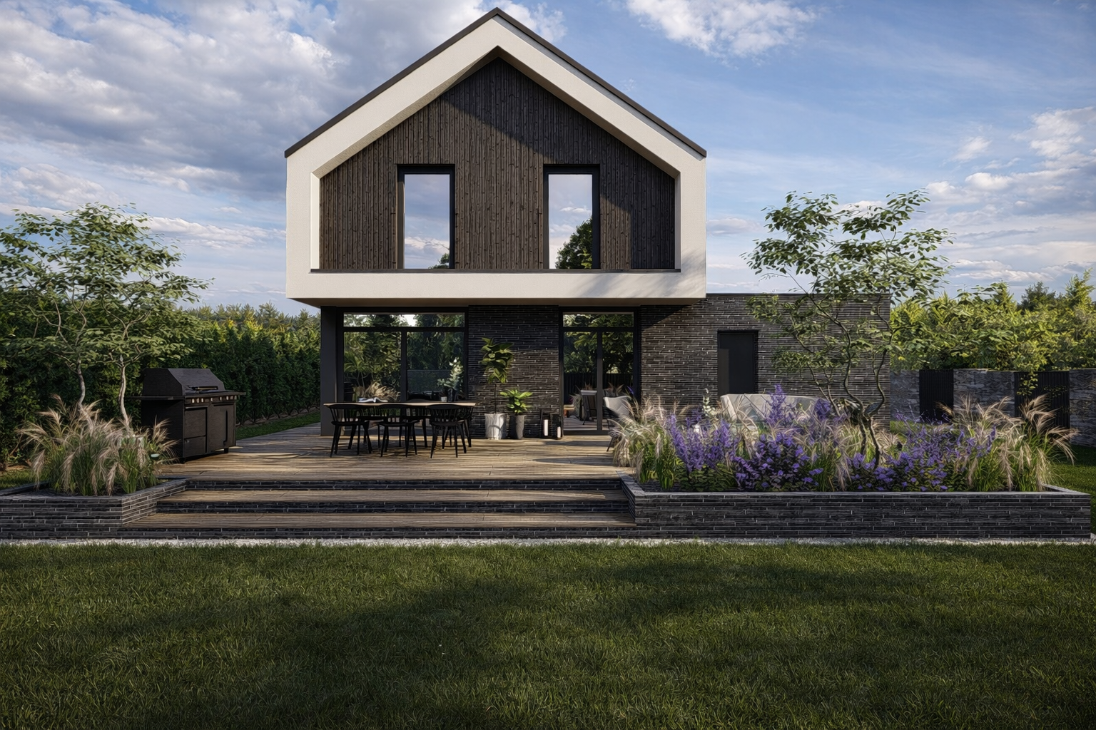 Liście funki z kroplami wody